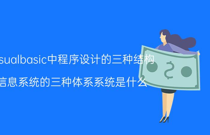 visualbasic中程序设计的三种结构 信息系统的三种体系系统是什么？